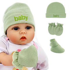 Newborn Fetal Cap & Gloves & Foot Covers Set for Baby Photography Props