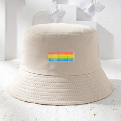 Rainbow Stripe Print Bucket Hat Sunshade Casual Fisherman Hat LGBT Pride