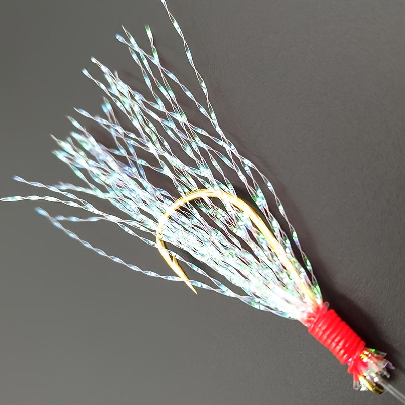 Carbon Steel Sabiki Bait Rigs with Luminous Beads High Saltwater Fishing Hooks