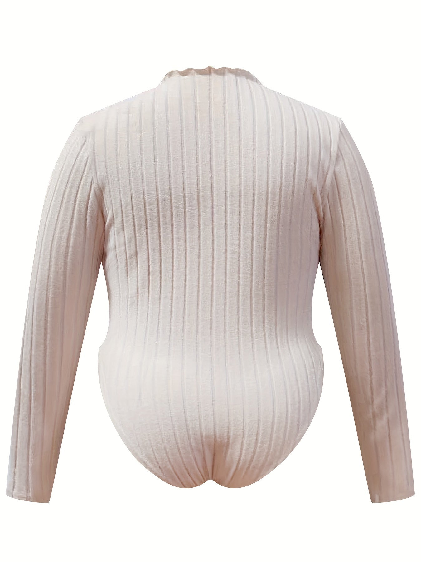 Ribbed Long Sleeve Round Neck Stretch Bodysuit