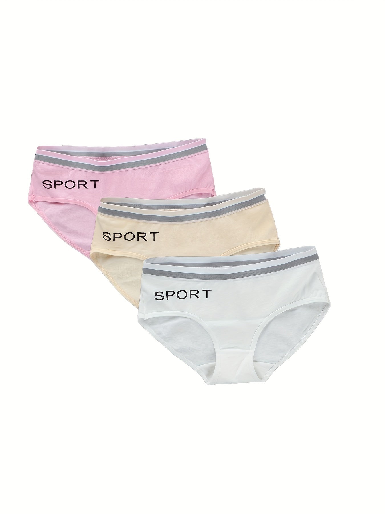 3pcs Cotton Briefs SPORT Print Panties For Girls 9-15 Years