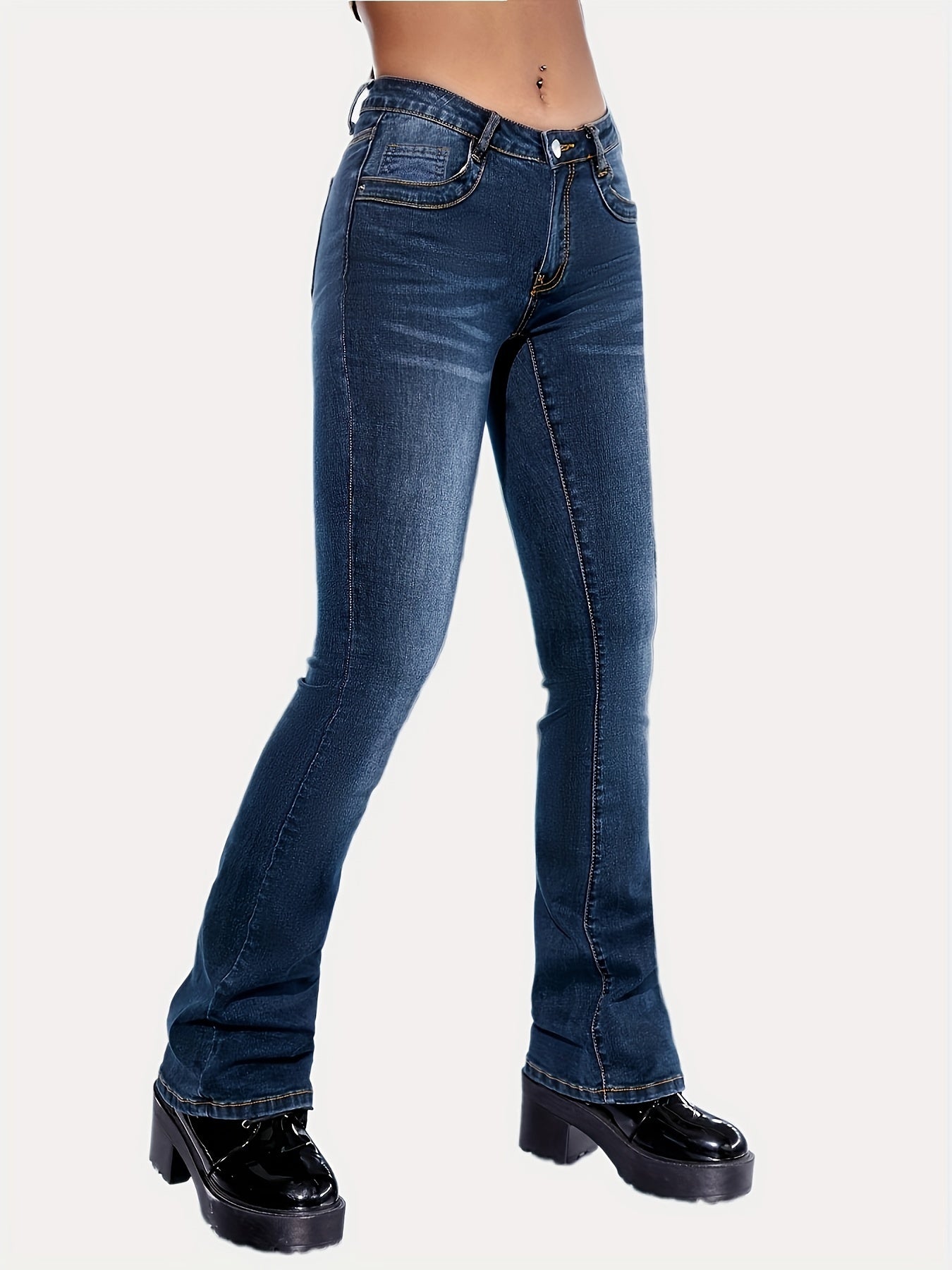 High Rise Wide-Leg Flare Jeans Y2K Women's Denim