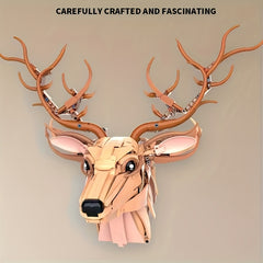 1072pcs DIY Deer Head Building Blocks Creative Animal Models Home Decor Pendants
