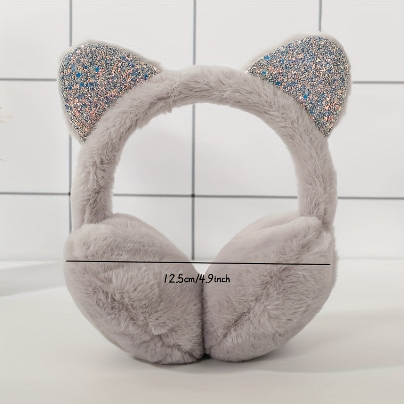 Cat Ears Plush Winter Earmuffs Outdoor Ear Warmer