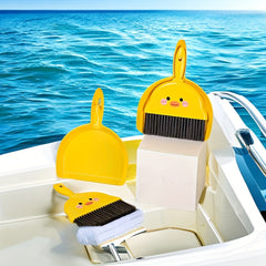 1pc Little Yellow Duck Dustpan Sweep Set Easy Cleaning