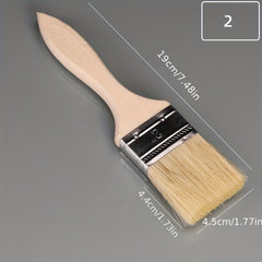 2pcs Thickened Wooden Handle Paint Brush Set Various Bristles BBQ Brush