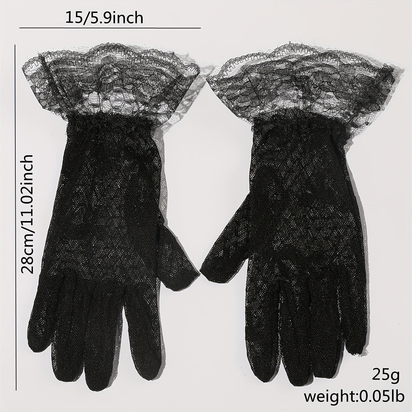 Lace Bowknot Pattern Gloves Wedding Bridal Decorative Gloves For Women