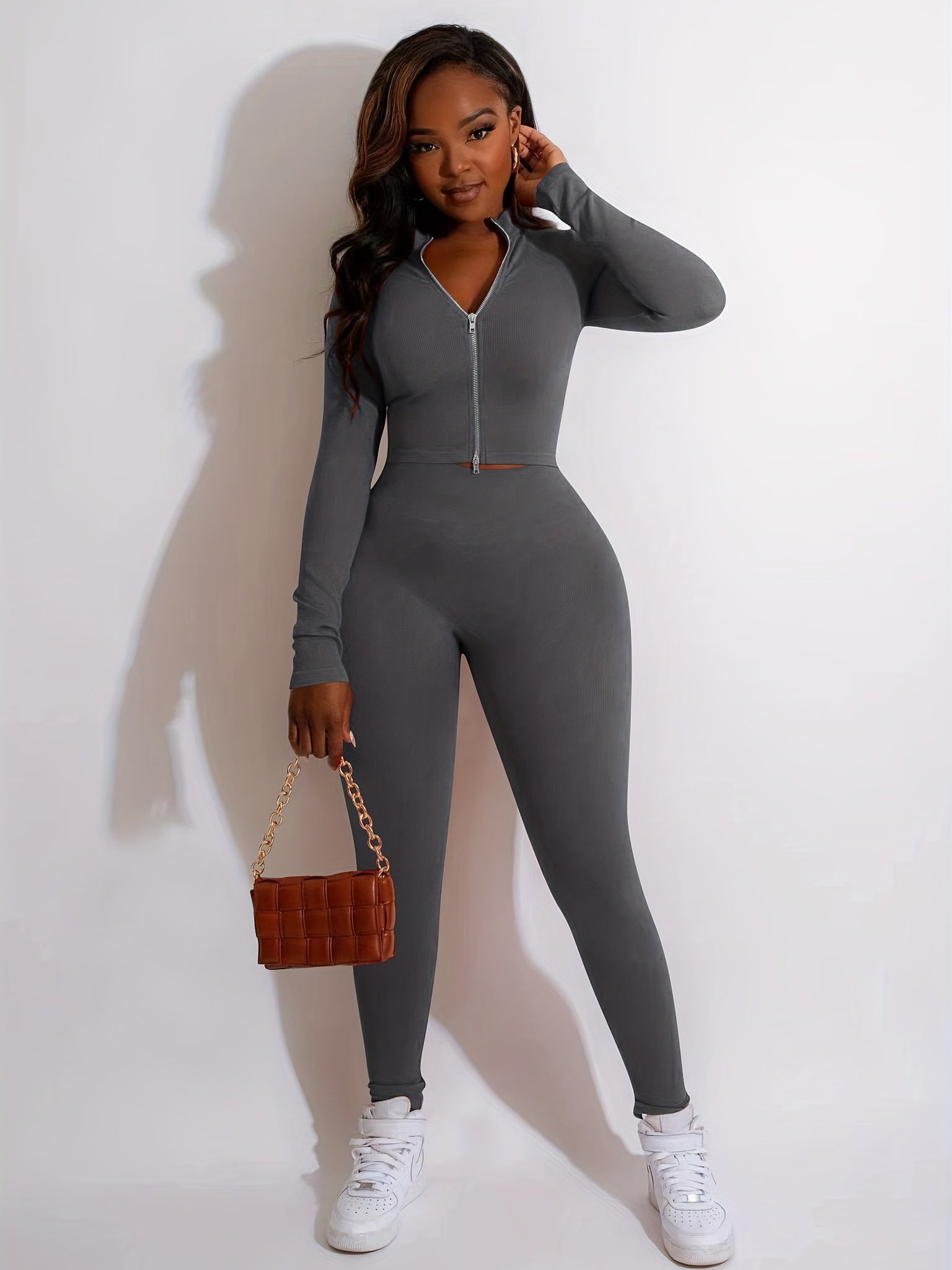 Casual Solid 2pc Set Jacket & Shorts Women's Clothing