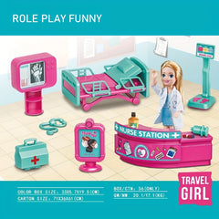Doll Med School Playset 13 Doll w/ Accessories Role Play Toy Ideal Gift