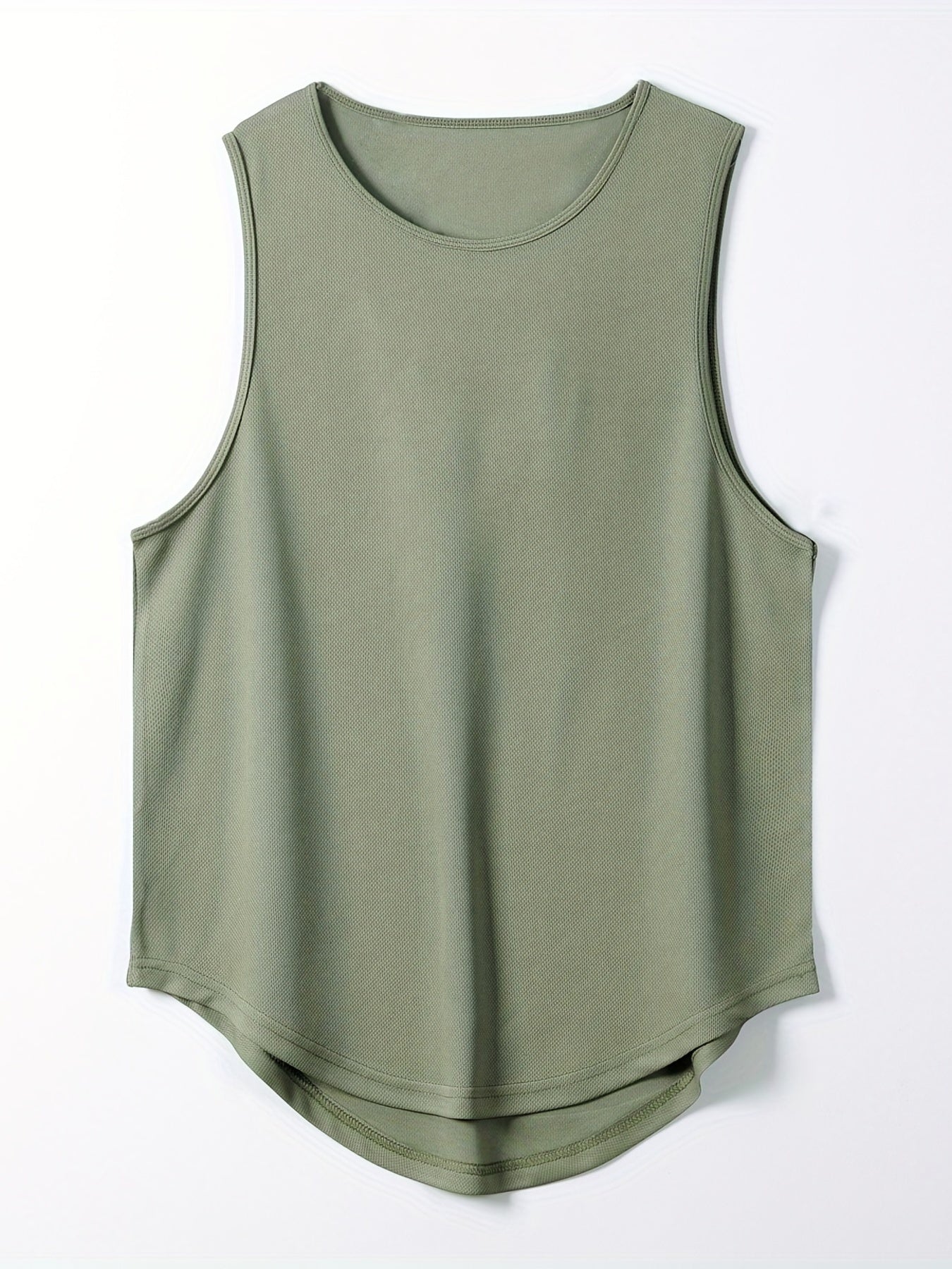 Men's Tank Top Solid Stretch Crew Neck Sleeveless Sports Top