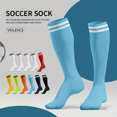 3 Pairs Football Knee High Socks Breathable NonSlip Sport Socks