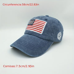 Sunshade Adjustable Baseball Cap with American Flag Embroidered