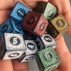 10pcs 16mm Retro Number Dice for Board Games