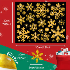 Glitter Snowflake Window Clings Set