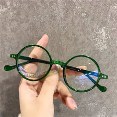 Vintage Round Frame Flower Glasses Anti Fatigue Unisex