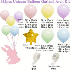 Unicorn Macaroon Rainbow Balloon Arch Kit