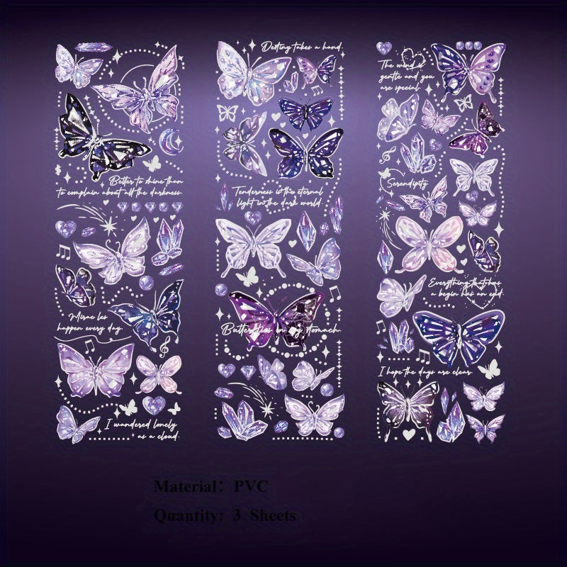 Embossed Gilding PVC Sticker Scrapbooking DIY Material