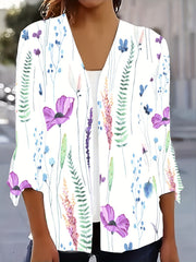 Floral Bell Sleeve Cardigan