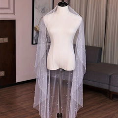 Baroque Wedding Veil With Comb Bride Cathedral Veil Faux Pearl