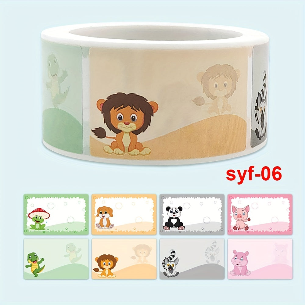 200pcs Roll Cartoon Name Sticker 1.57in 2.0.98in Self-adhesive Label Stickers