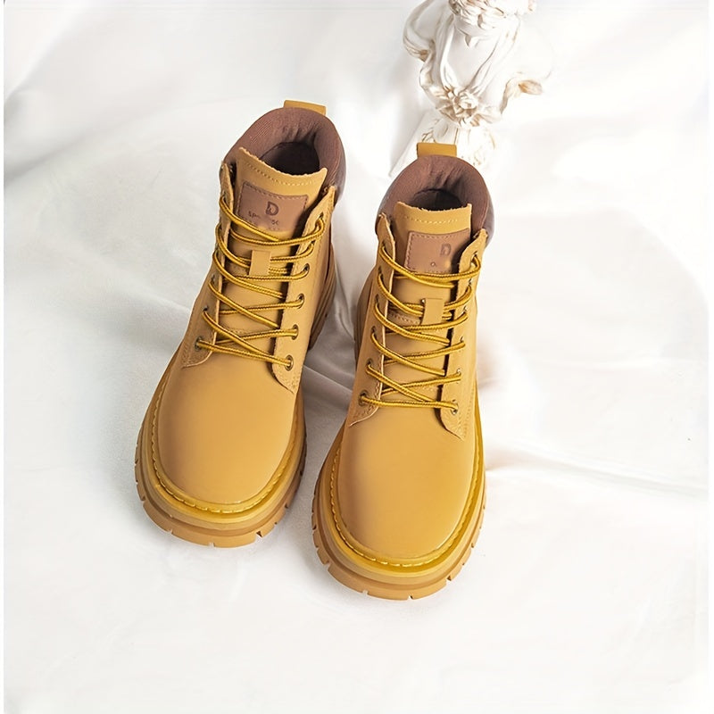 Women's Lace Up Ankle Combat Boots Platform Outdoor Boots