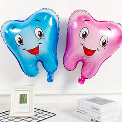 2pcs Smile Teeth Balloon Set Pink Aluminum Film Love Teeth Oral Clinic Party Dec