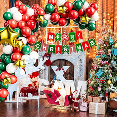 130pcs Christmas Balloon Wreath Set for Christmas Parties and Decorations