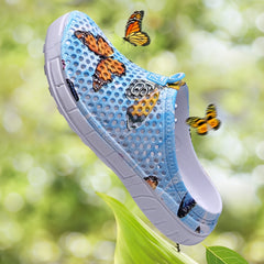 Women's Butterfly Graphic Summer Clogs Waterproof Lightweight Sports Beach