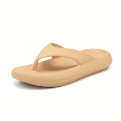Women's Solid Non-Slip Lightweight Flip Flops Thick Sole Beach Summer Slippers