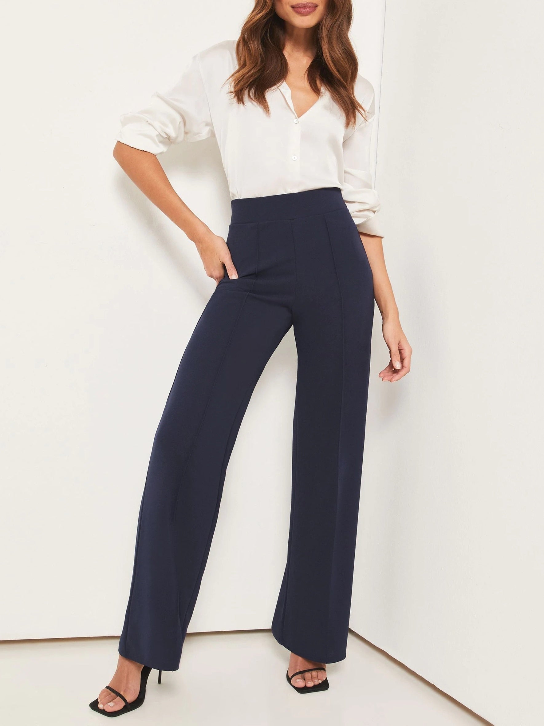 High Waist Wide Leg Pants for Office
