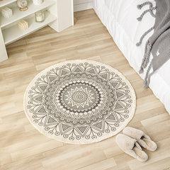 Boho Round Area Rug Printed Throw Rugs Living Room Bedroom Carpet