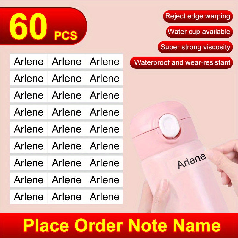 Custom Waterproof Name Sticker MEDIUM Size 3.4x1