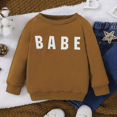 Letter Print Sweatshirt Toddler Baby Boys Casual Pullover Top