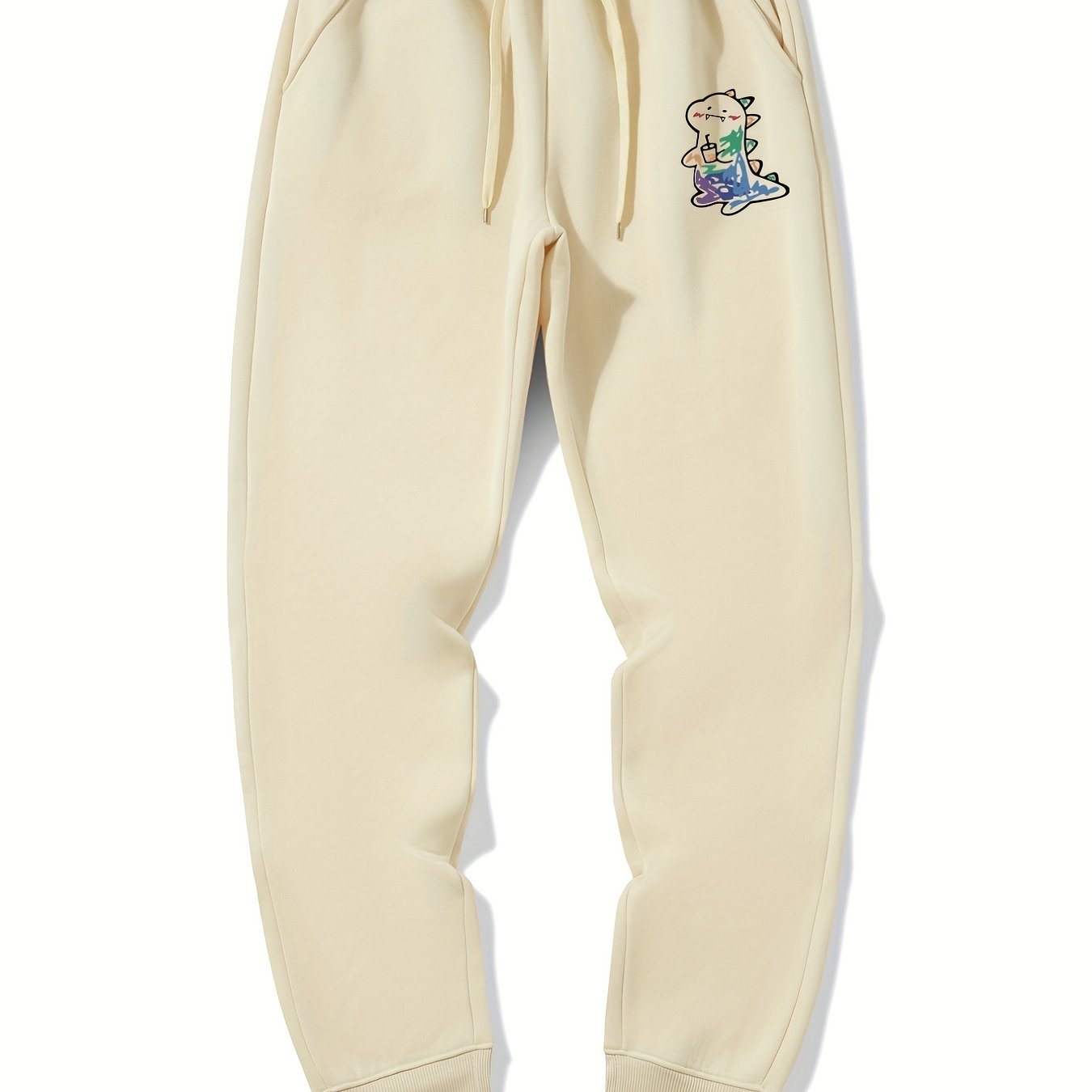 Dinosaur Print Men's Drawstring Sweatpants With Pockets