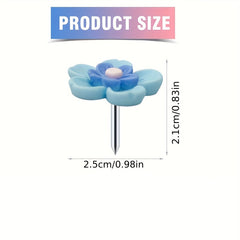 15pcs 3D Flower Push Pins for Cork Board Office Utensils