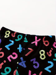 Girl's Math Genius Pajama Set Long Sleeve Top & Pants