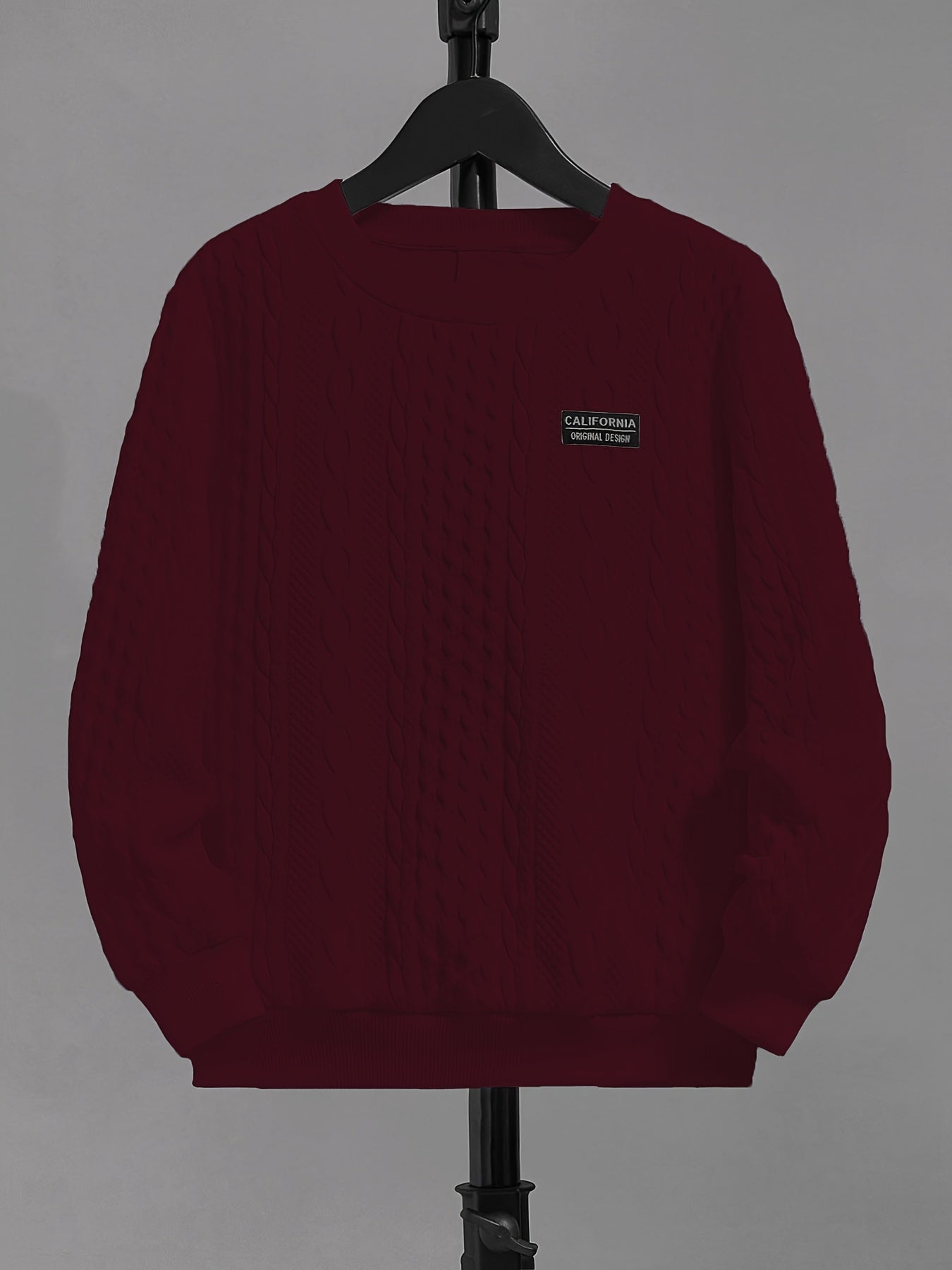 Boys Solid Crew Neck Sweatshirt with CALIFORNjsonIA Patch
