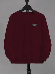Boys Solid Crew Neck Sweatshirt with CALIFORNjsonIA Patch