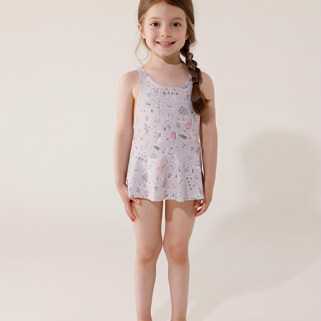 Toddler Baby Girls' Cartoon Graphic One Piece Swimsuit