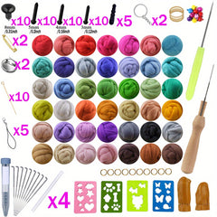 Needle Felting Kit 42 Colors Wool Roving Set with Tools