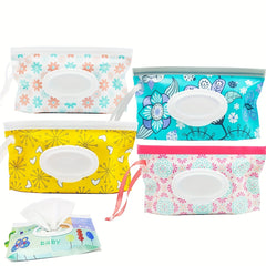 2pcs Portable Baby Wipe Dispenser Reusable Travel Wet Wipe Pouch