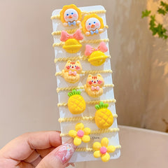 10pcs Cute Cartoon Animal Hair Rope for Girls