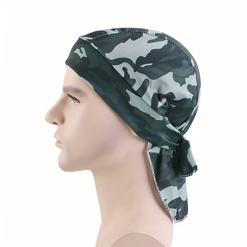Men's Camo Print Durag Sports Bandana for Cycling
