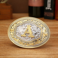 Embossed Letter Belt Buckle for Men