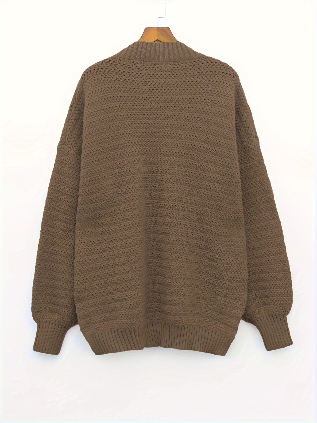 Knitted Mock Neck Sweater Long Sleeve Pullover Jumper