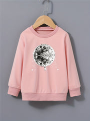 Boy's Astronaut Print Crew Neck Sweatshirt Long Sleeve Top