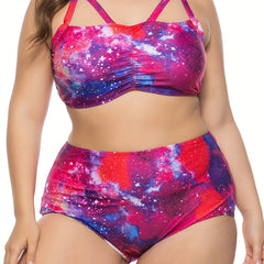Women's Galaxy Print Strappy Bikini Set