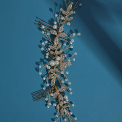 Leaf Shape Hairpin Faux Pearl Jewelry Bridal Wedding Hair Accessories