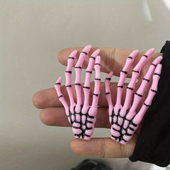 2pcs Y2K Skull Hand Hair Clip Set Gothic Hair Accessories