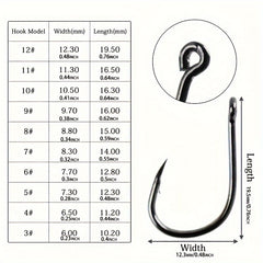 100pcs Carbon Steel Fishing Hooks With Holes Outdoor Fishing Tackle